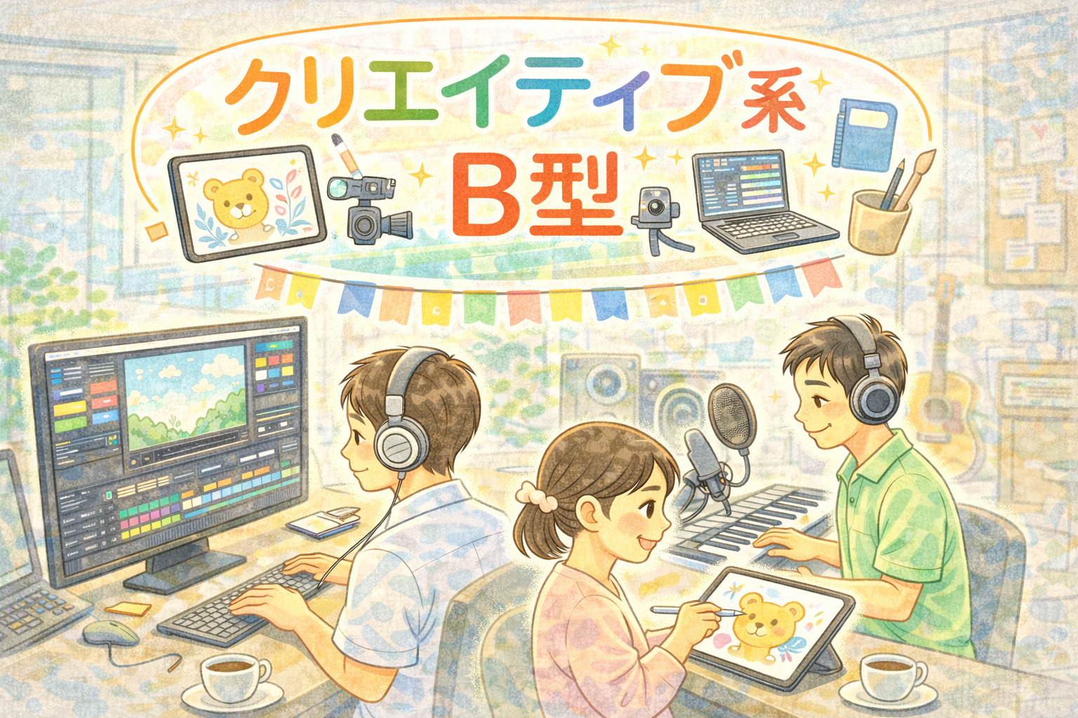 クリエイティブ特化のB型と一般B型の違いのイラスト